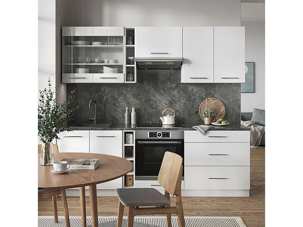Pentry vit högblank/vit 235x46x81.6 fame-line