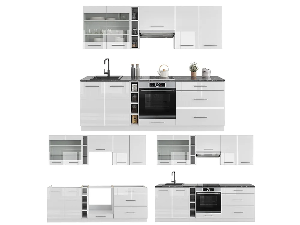Pentry vit högblank/vit 235x46x81.6 fame-line