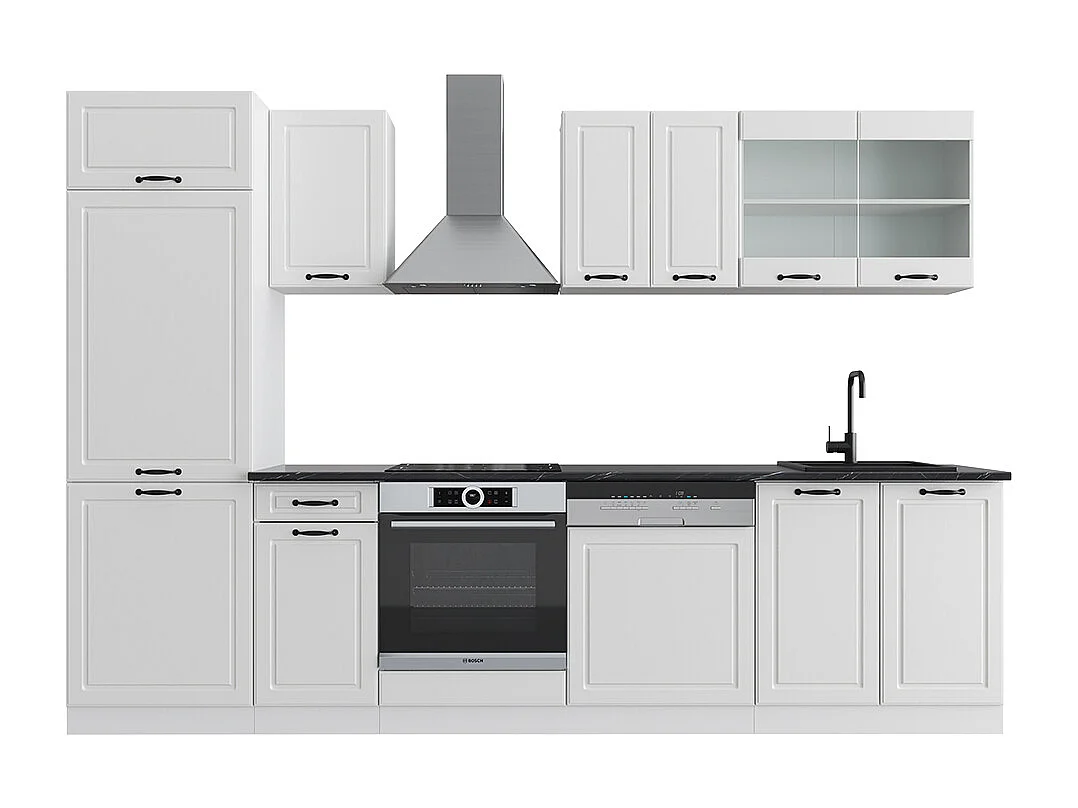 Mueble de cocina casa de campo blanca/blanca 300x60x81.6 r-line