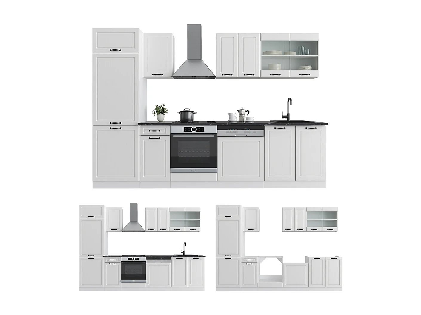 Mueble de cocina casa de campo blanca/blanca 300x60x81.6 r-line