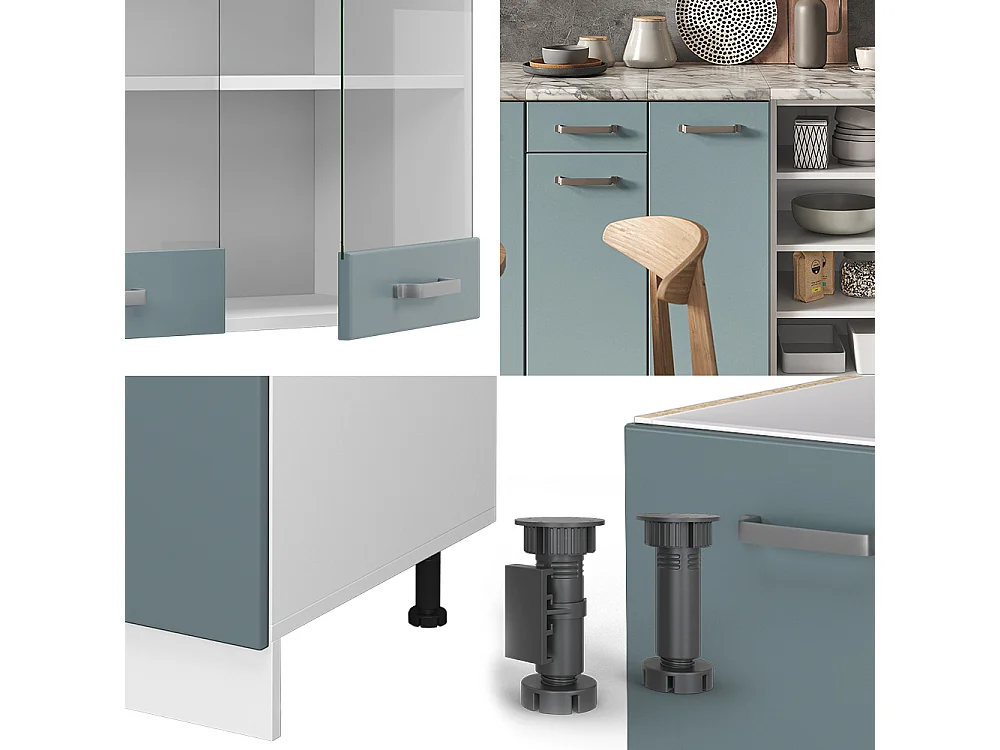 Cuisine bleu-gris/blanc 240x60x81.6 r-line