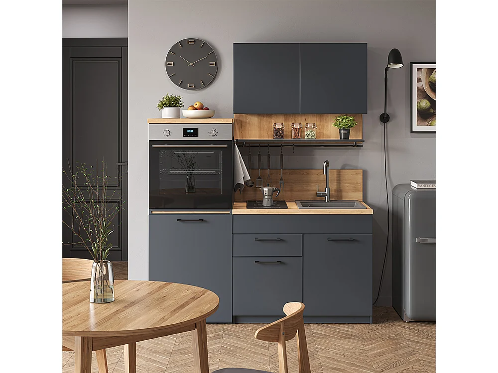 Cocina individual antracita 160x60x81.6 egbert