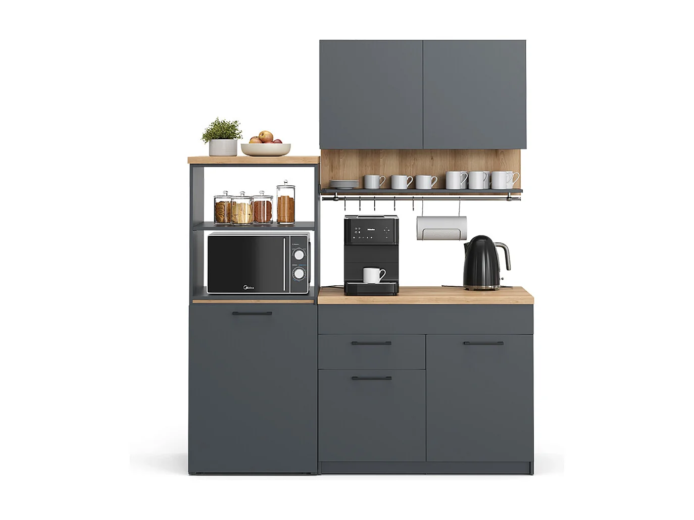 Cocina individual antracita 160x60x81.6 egbert