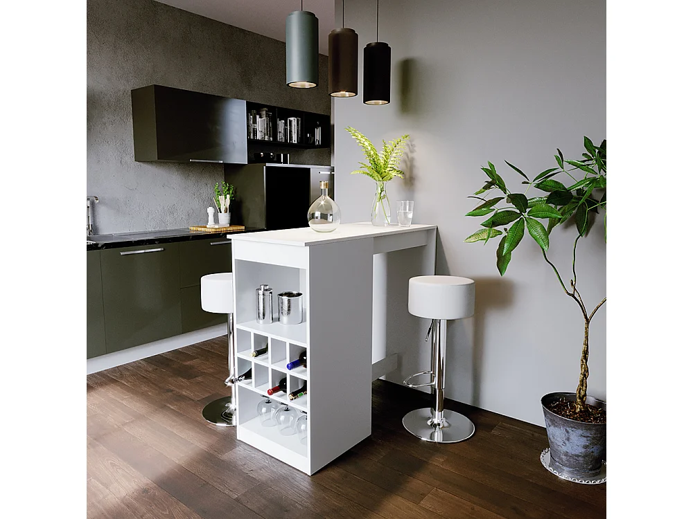 Set de table de bar blanc 115x50x104.6 ross