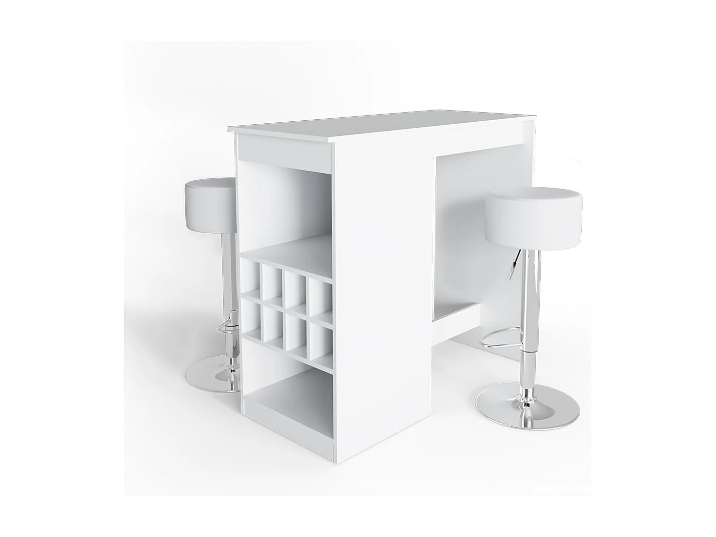 Set de table de bar blanc 115x50x104.6 ross