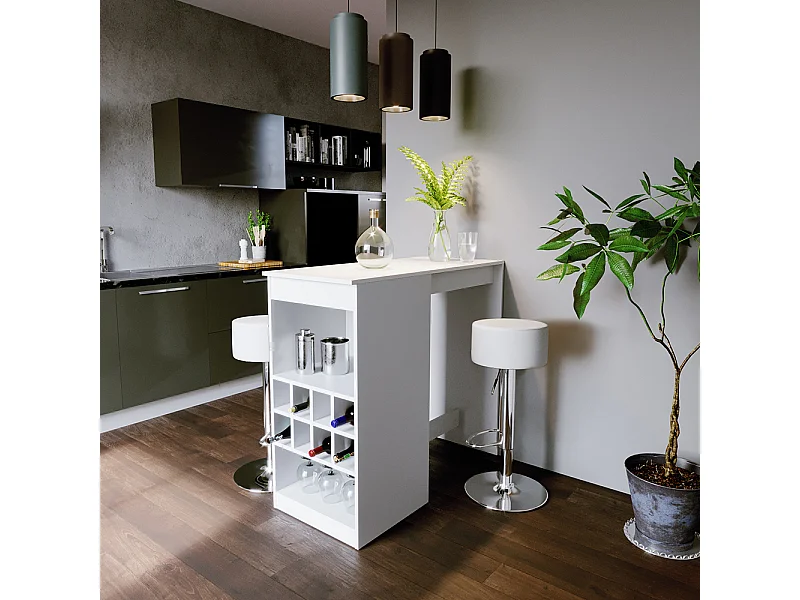 Set de table de bar blanc 115x50x104.6 ross