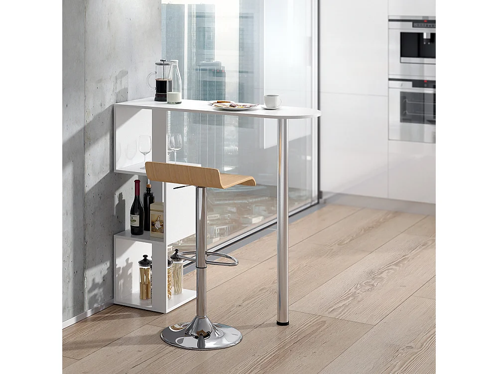 Table de bar blanc 113x39.8x111.8 vincent