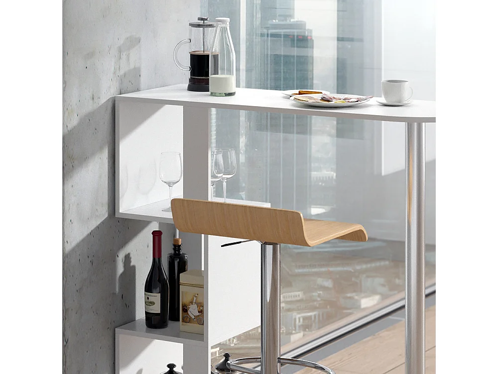 Table de bar blanc 113x39.8x111.8 vincent