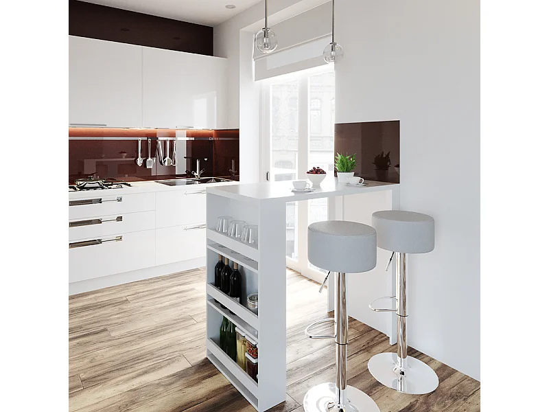 Tavolo bar alto bianco 57x117x106