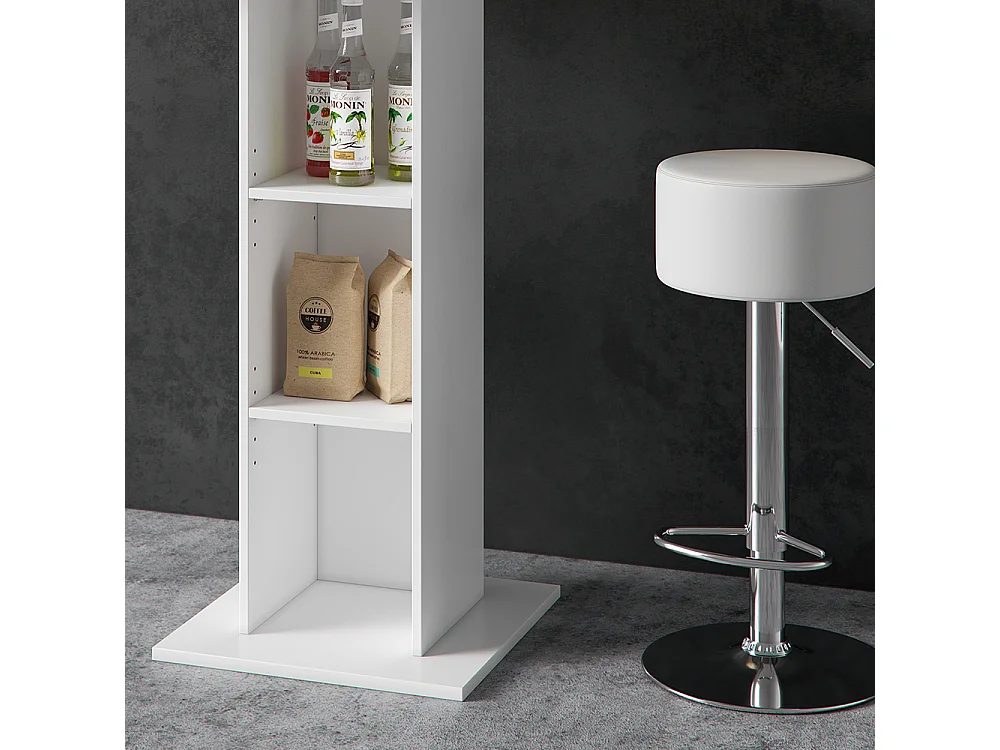 Set de table de bar blanc 70x70x109 rodeo