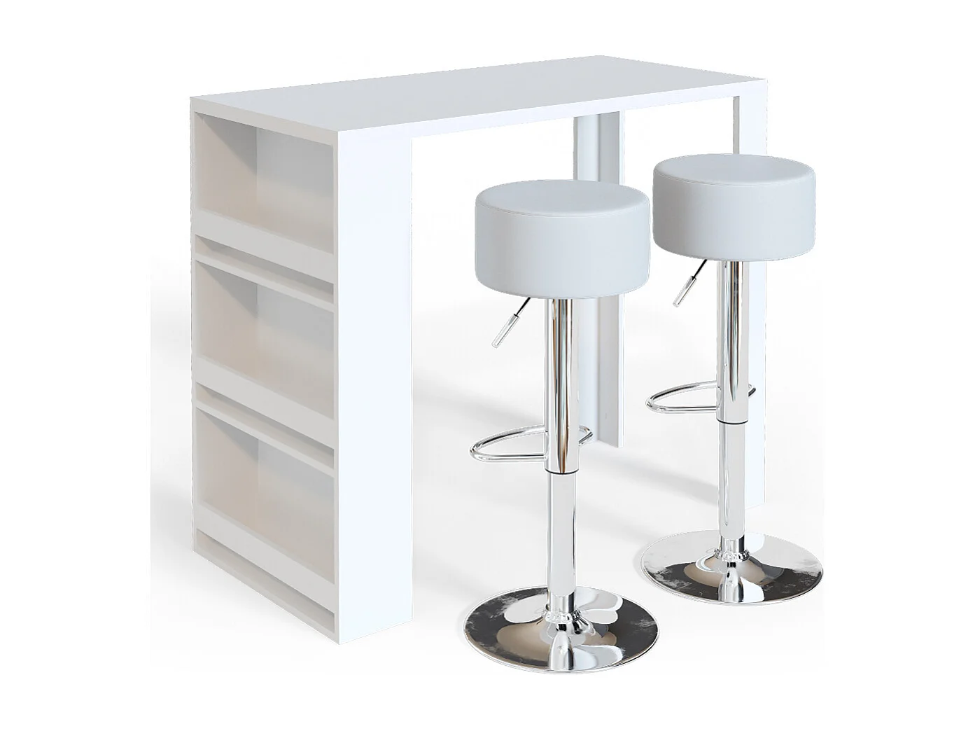 Bartisch-Set weiß 57x117x106