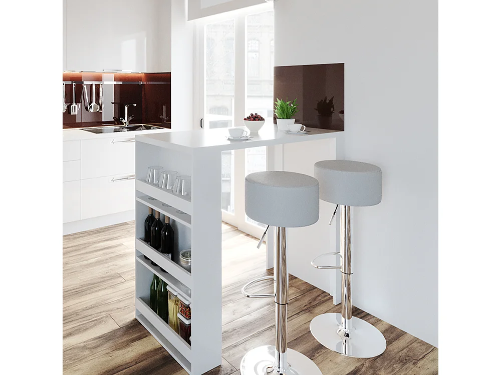 Bartisch-Set weiß 57x117x106