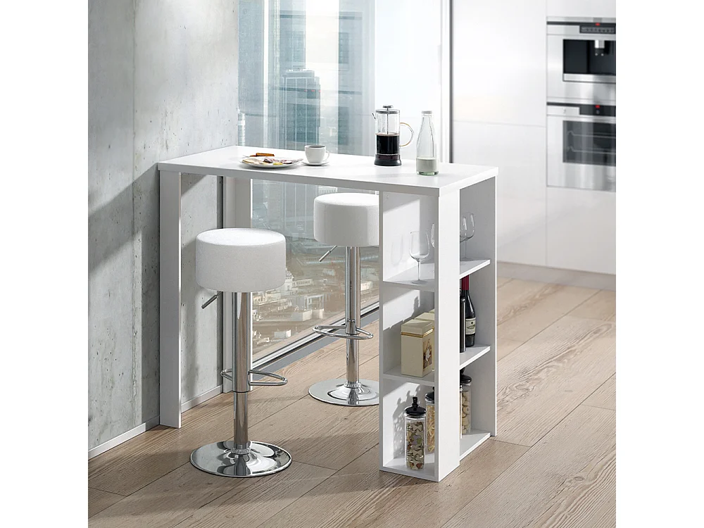 Set de table de bar blanc 120x60x105.6 noel