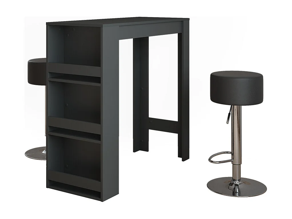 tavolo bar con sgabelli antracite 45x110x106 repose