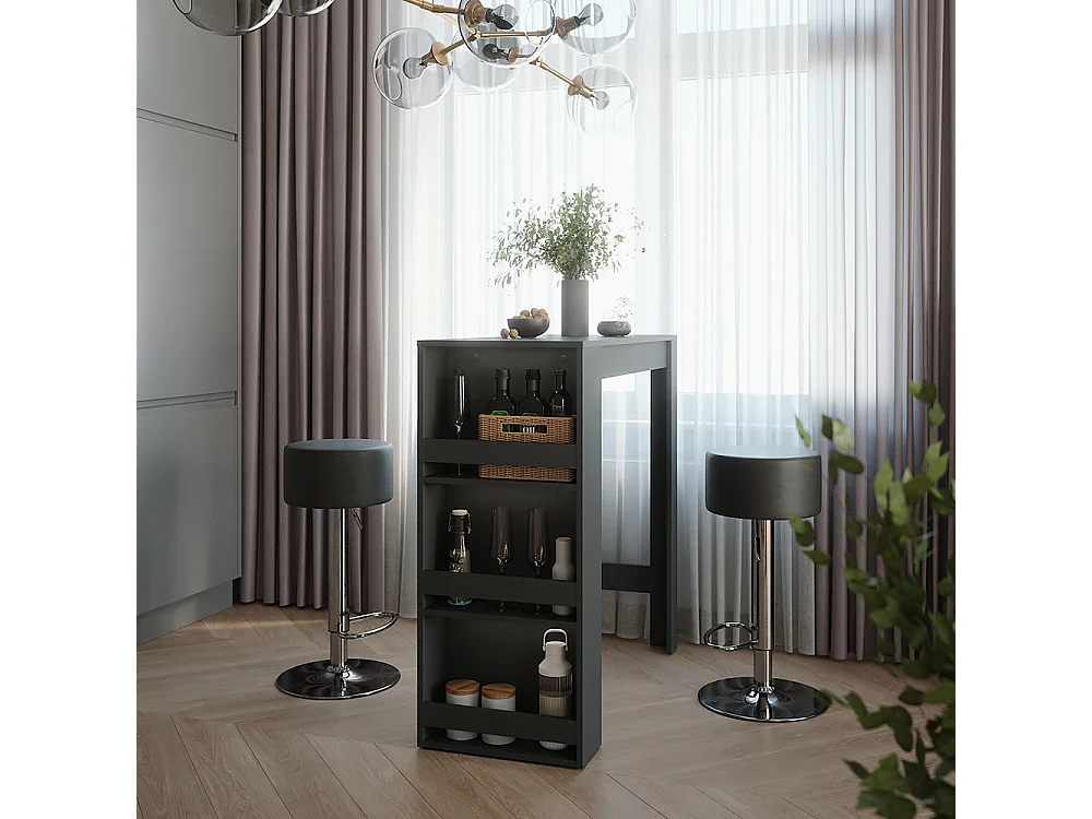 Set de table de bar anthracite 45x110x106 repose