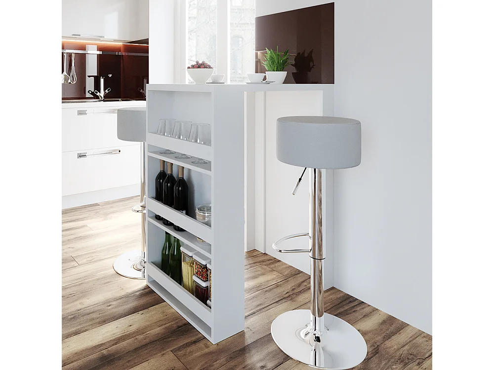 Set de mesa de bar blanco 57x80x106