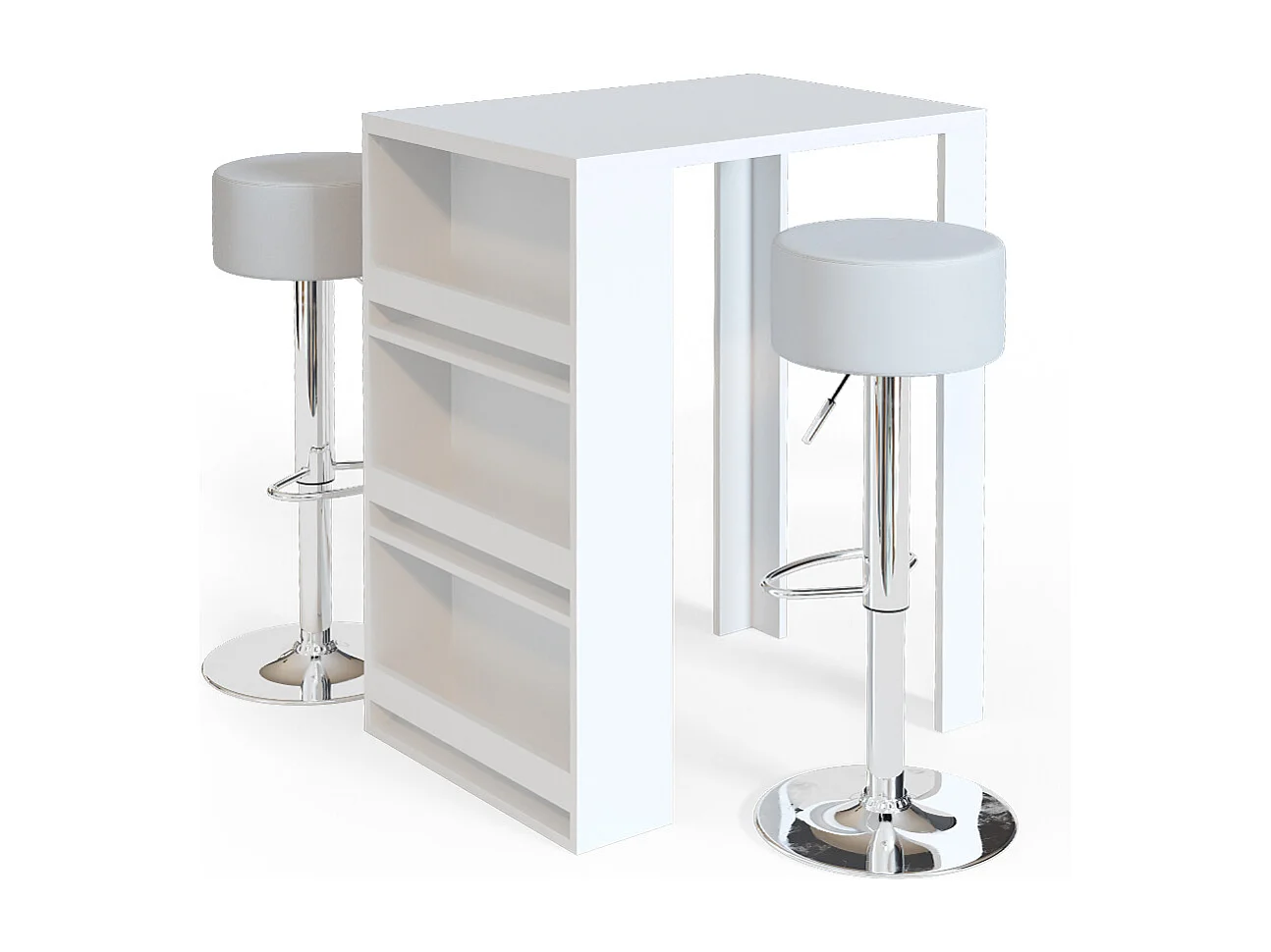 Bar table set white 57x80x106