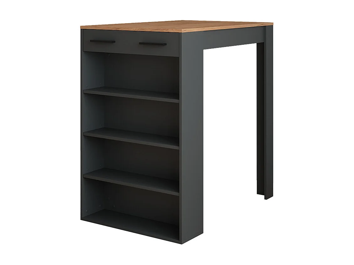 Table de bar chêne doré/anthracite 67x100x106 repose
