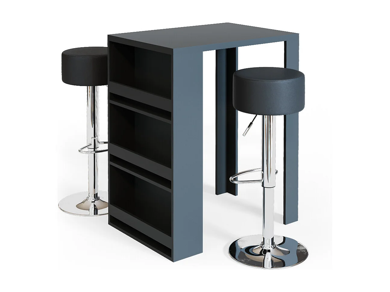 Bar table set anthracite 57x80x106