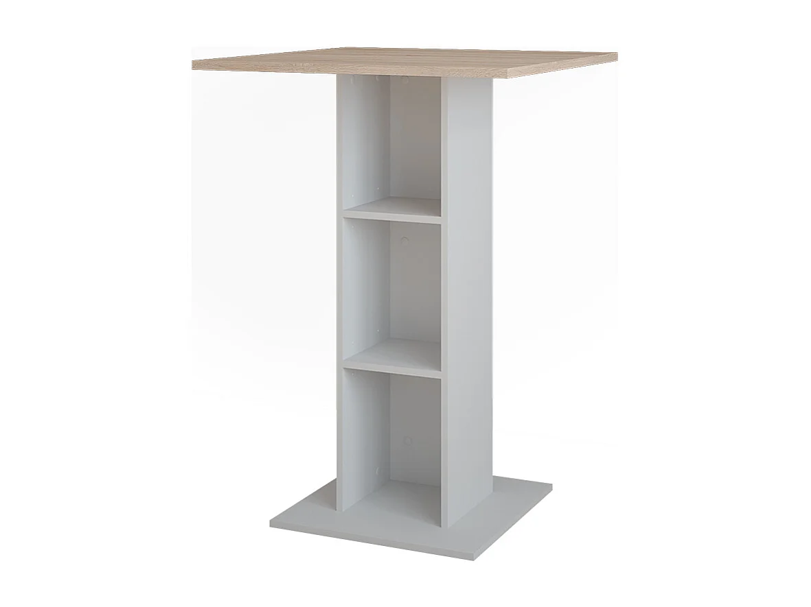 Table de bar blanc/sonoma 75x75x106 repose