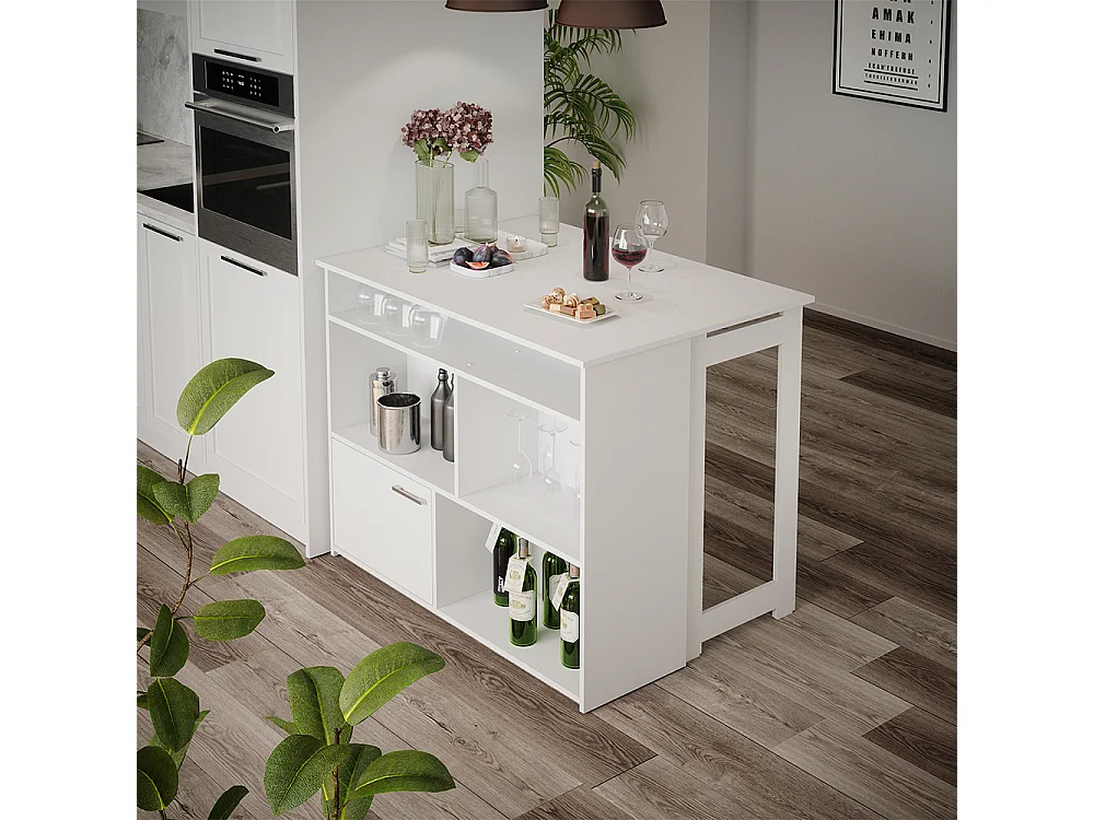 Bartisch weiß 116x37x90.5 dominic