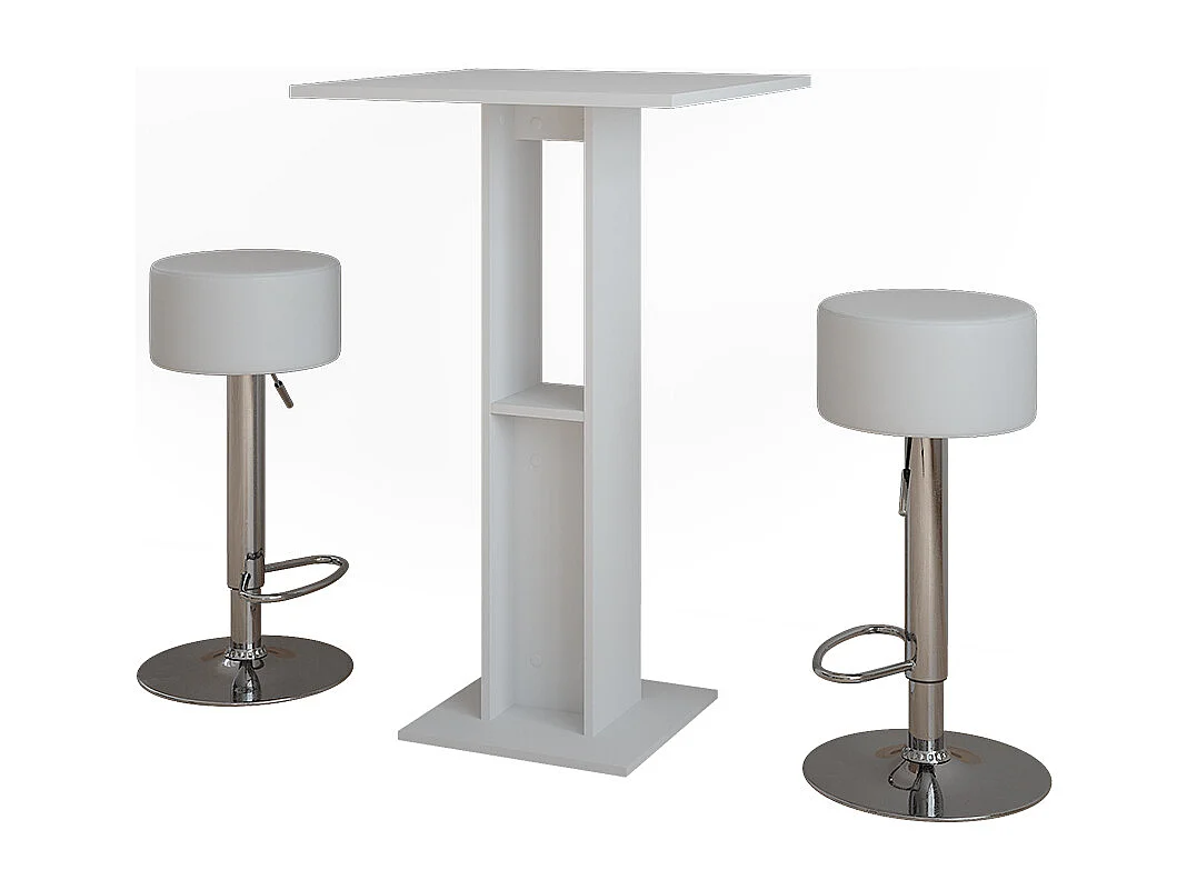 Set de table de bar blanc 65x65x106 repose