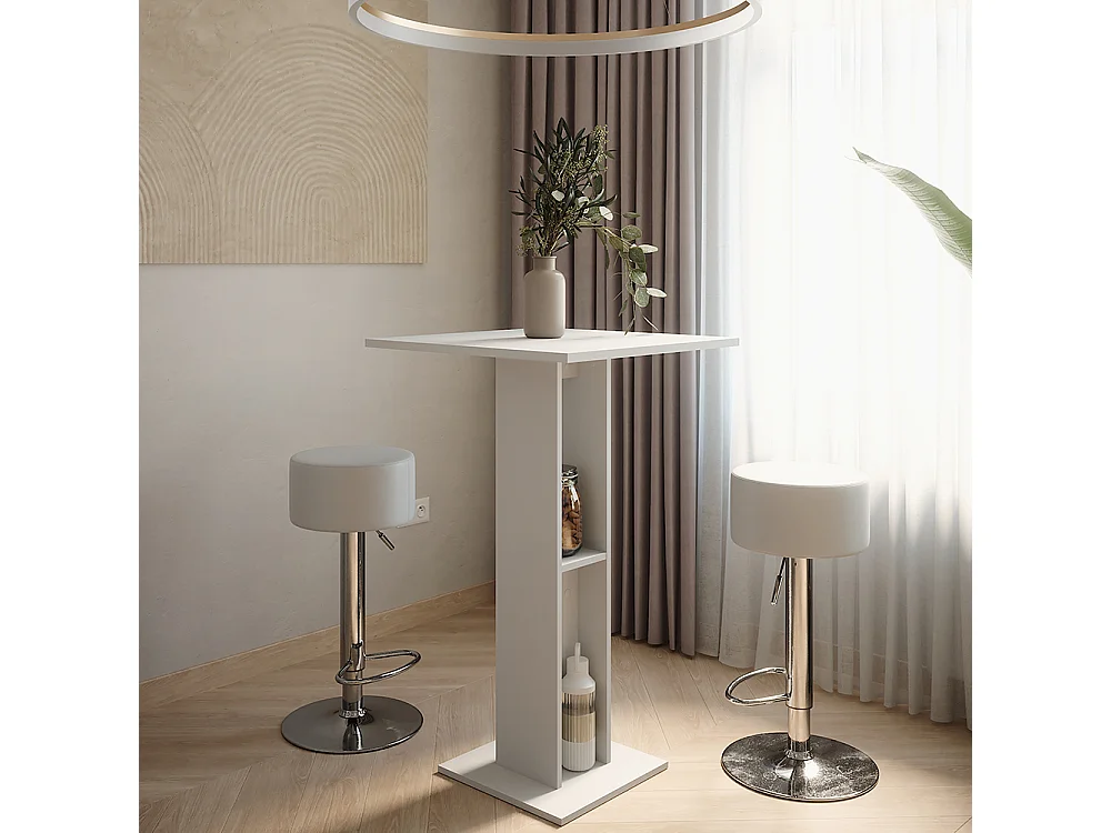 Set de table de bar blanc 65x65x106 repose
