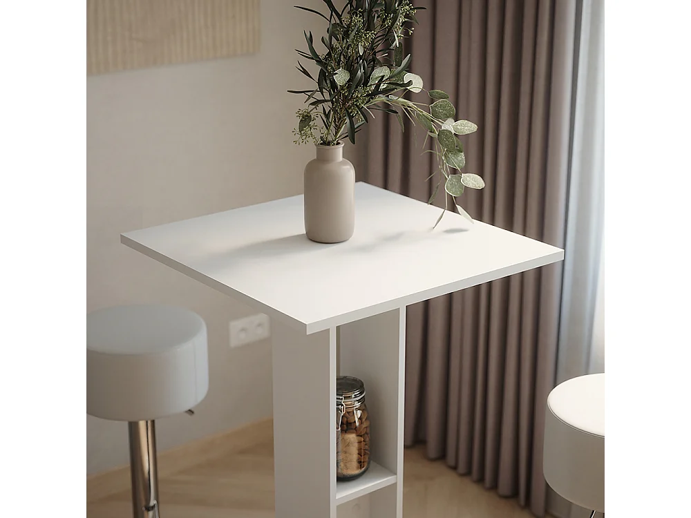 Set de table de bar blanc 65x65x106 repose