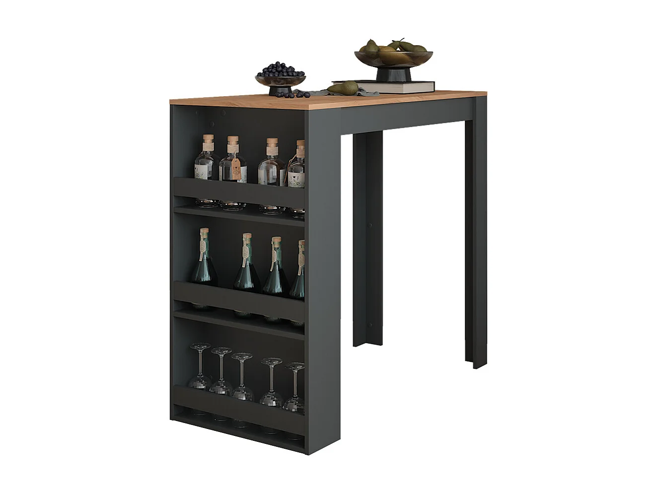 Tavolo da bar quercia dorata/antracite 57x117x106 repose