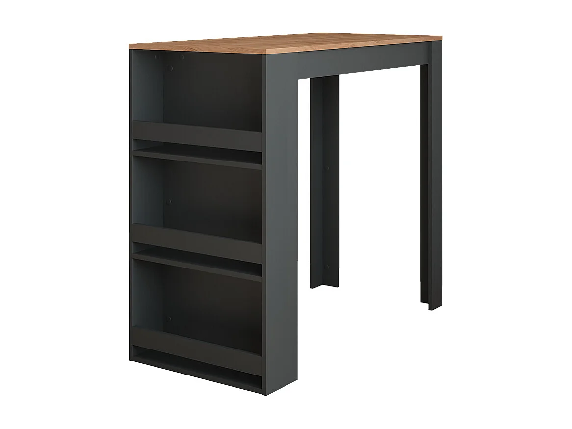 Table de bar chêne doré/anthracite 57x117x106 repose