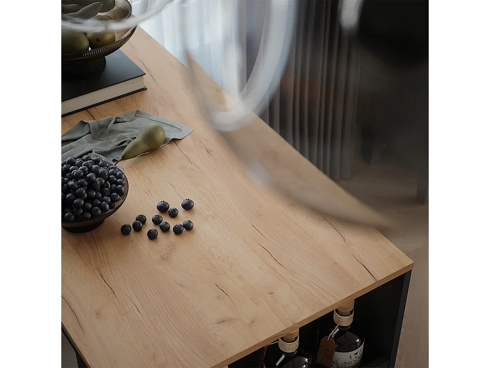 Table de bar chêne doré/anthracite 57x117x106 repose