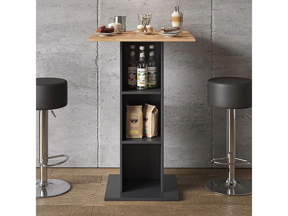 Table de bar anthracite 70x70x109 rodeo
