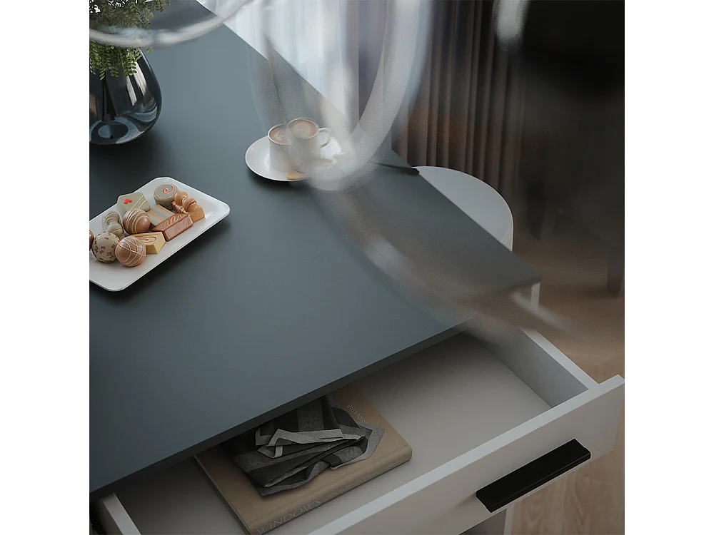 Set de table de bar blanc/anthracite 67x100x106 repose