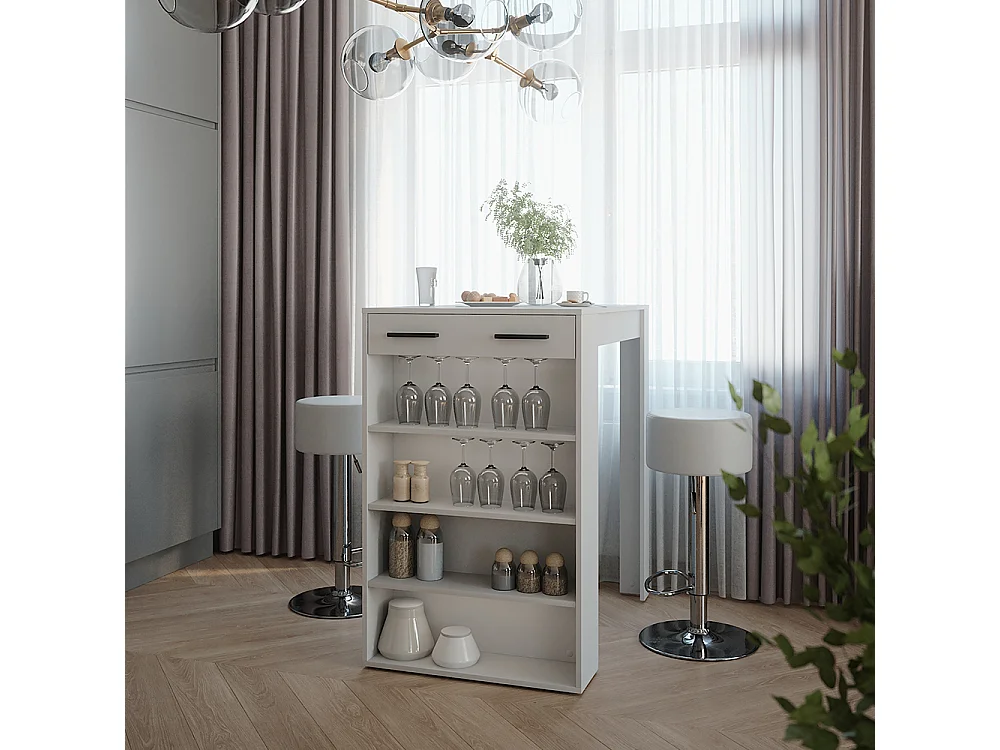 Bar table set white/anthracite 67x100x106 repose