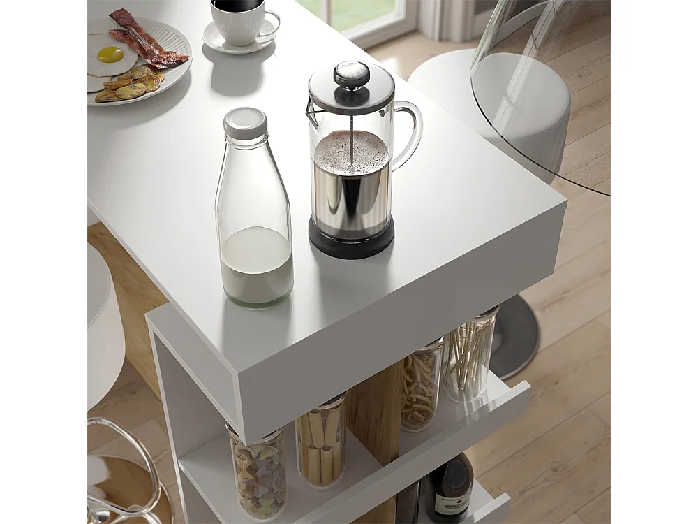 Set de table de bar chêne blanc/force de lor 108x50x103 dana