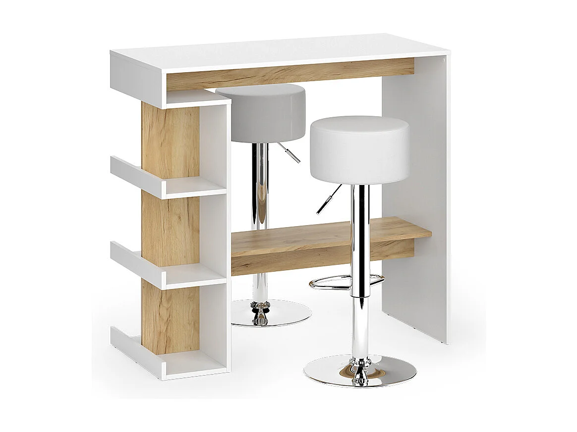 Set de table de bar chêne blanc/force de lor 108x50x103 dana