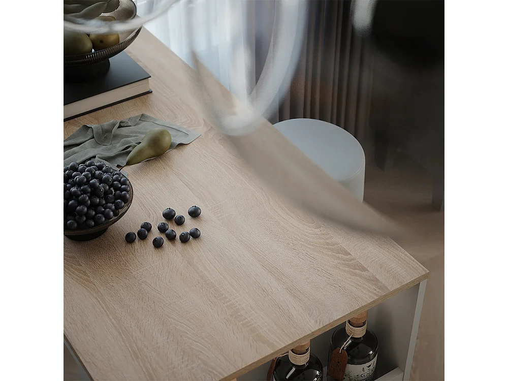 Set de table de bar blanc/sonoma 57x117x106 repose