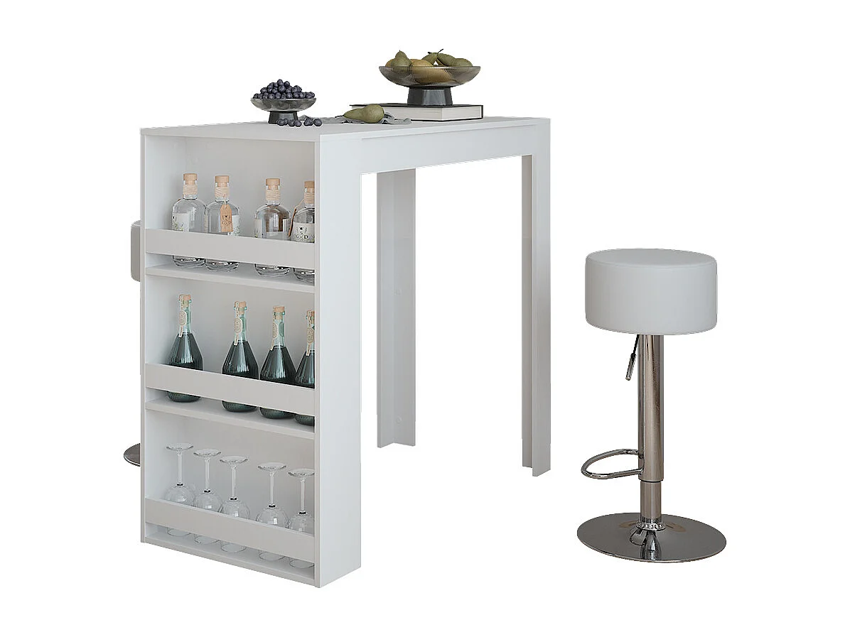 Set de table de bar blanc 57x117x106 repose