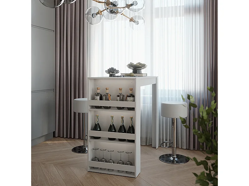 Set de table de bar blanc 57x117x106 repose