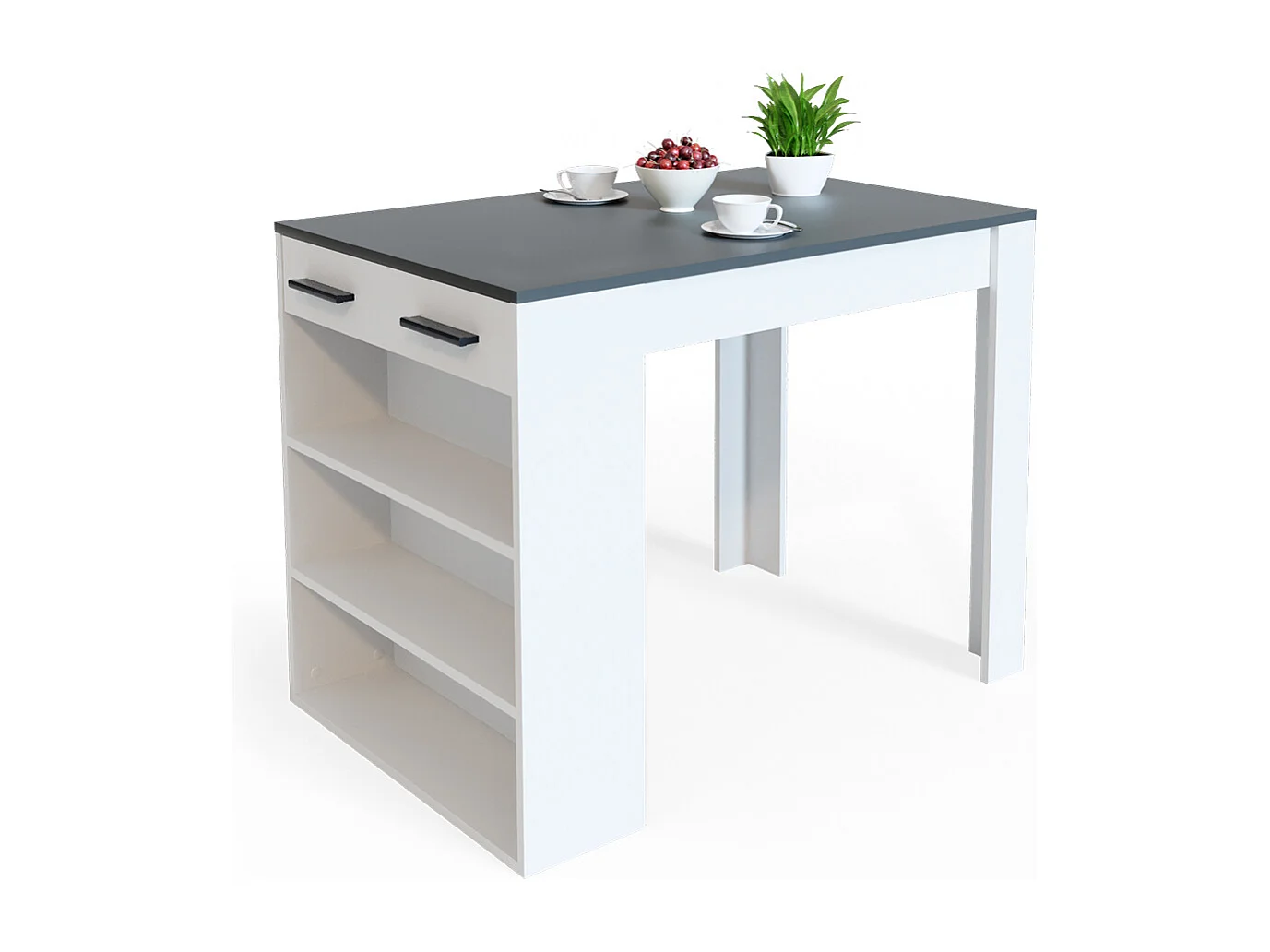 table de salle à manger anthracite/blanc 67x100x77.5 repose