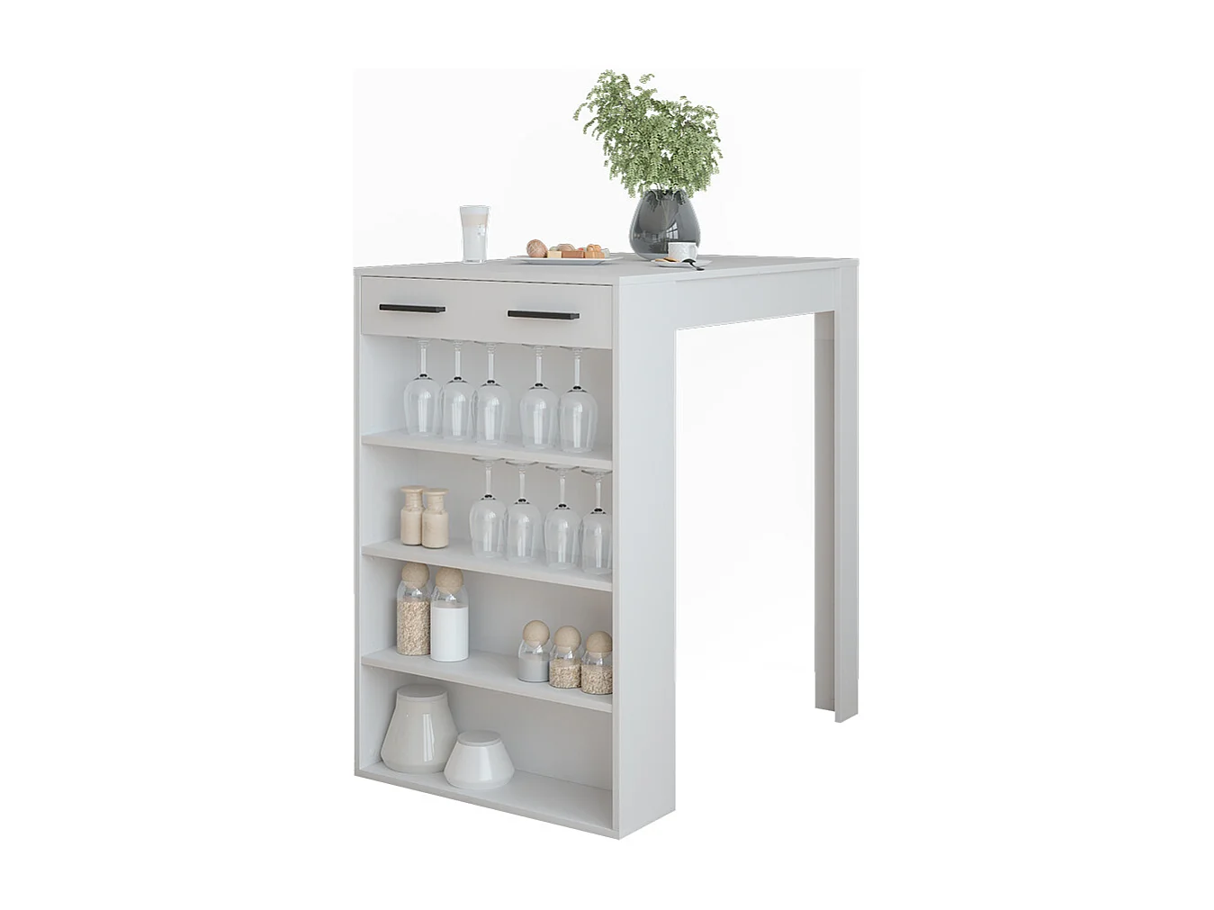 Table de bar blanc 67x100x106 repose