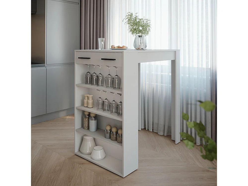 Table de bar blanc 67x100x106 repose