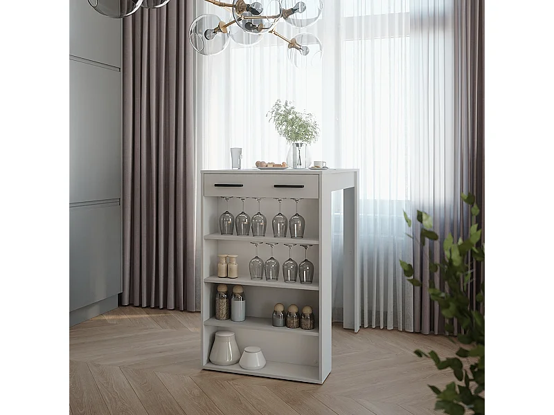 Table de bar blanc 67x100x106 repose