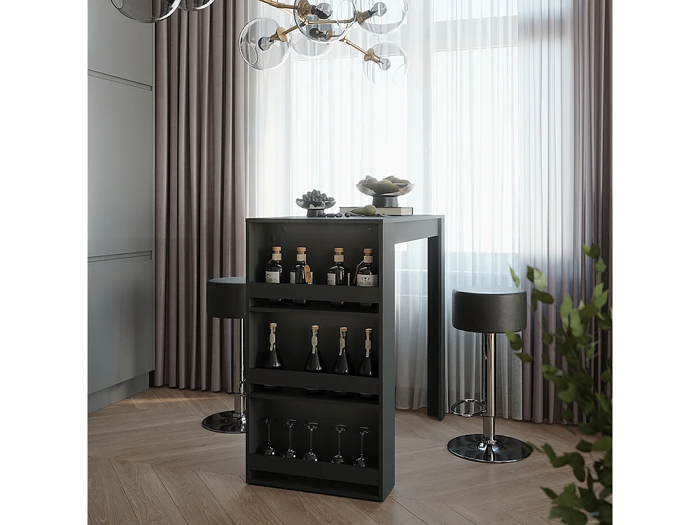 Set de table de bar anthracite 57x117x106 repose