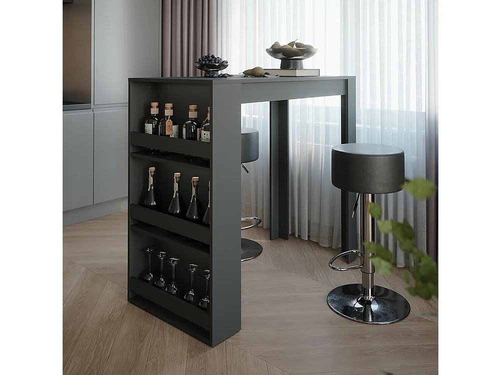 Set de table de bar anthracite 57x117x106 repose