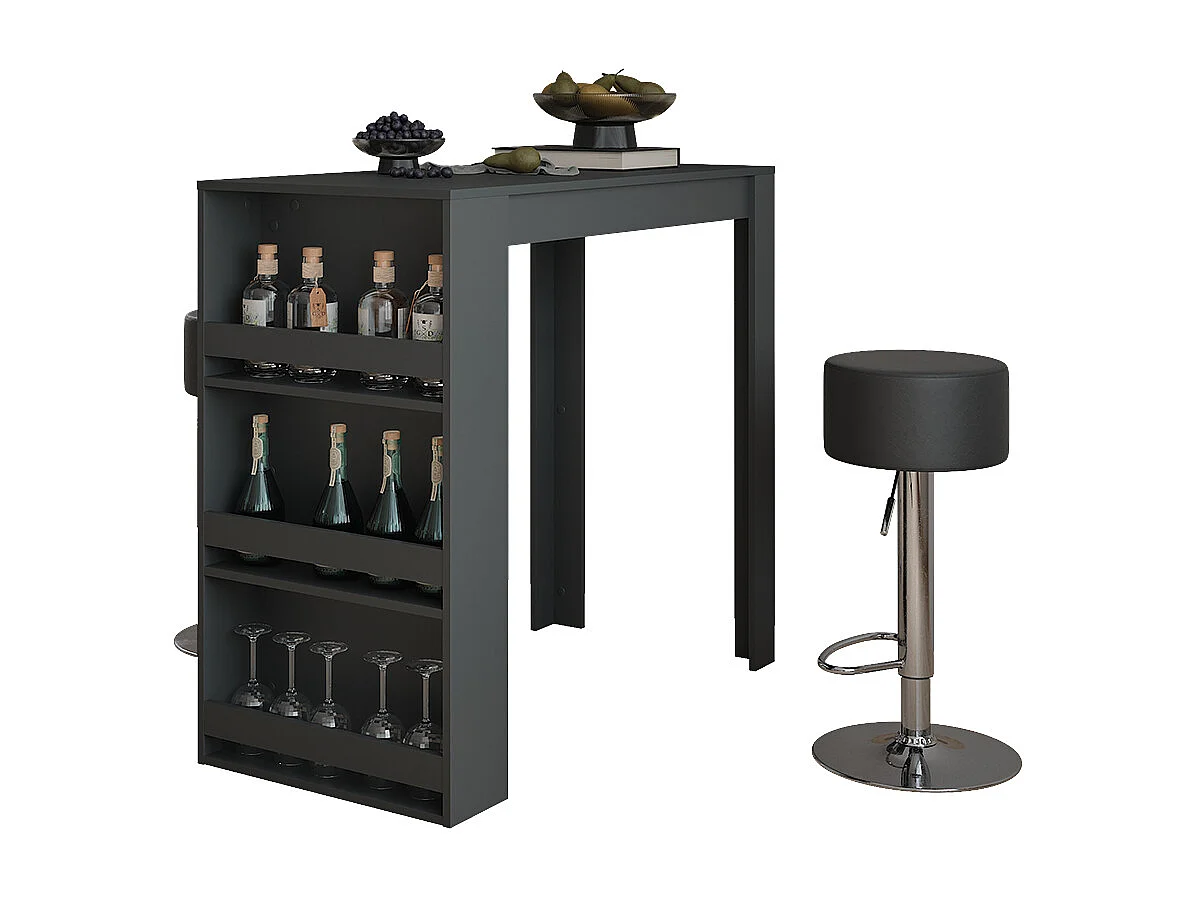 Set de table de bar anthracite 57x117x106 repose