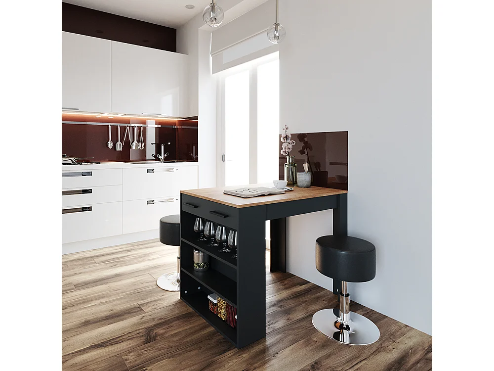 Tavolo da pranzo antracite/quercia dorata 67x100x77.5 repose