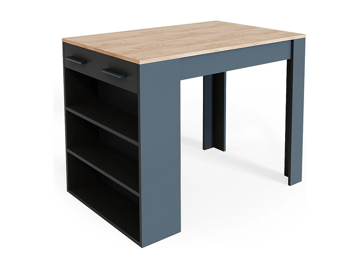 table de salle à manger anthracite/chêne doré 67x100x77.5 repose