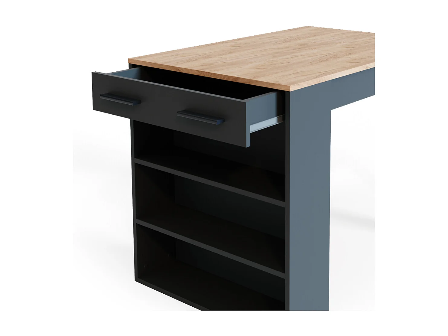 table de salle à manger anthracite/chêne doré 67x100x77.5 repose