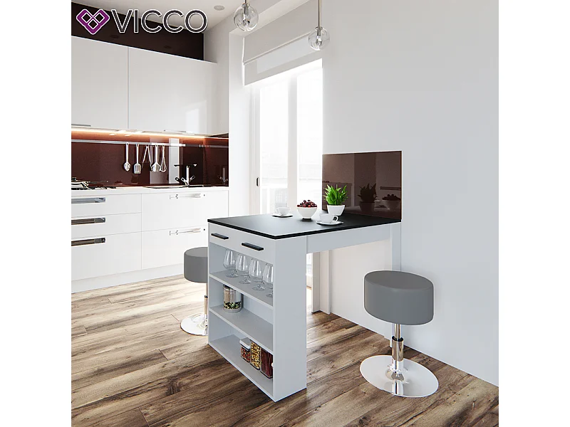 Set di tavoli da pranzo  antracite/bianco 67x100x77.5 repose